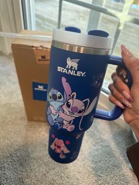 Stanley Blue Stitch & Angel Stitch Travel Mug with Handle